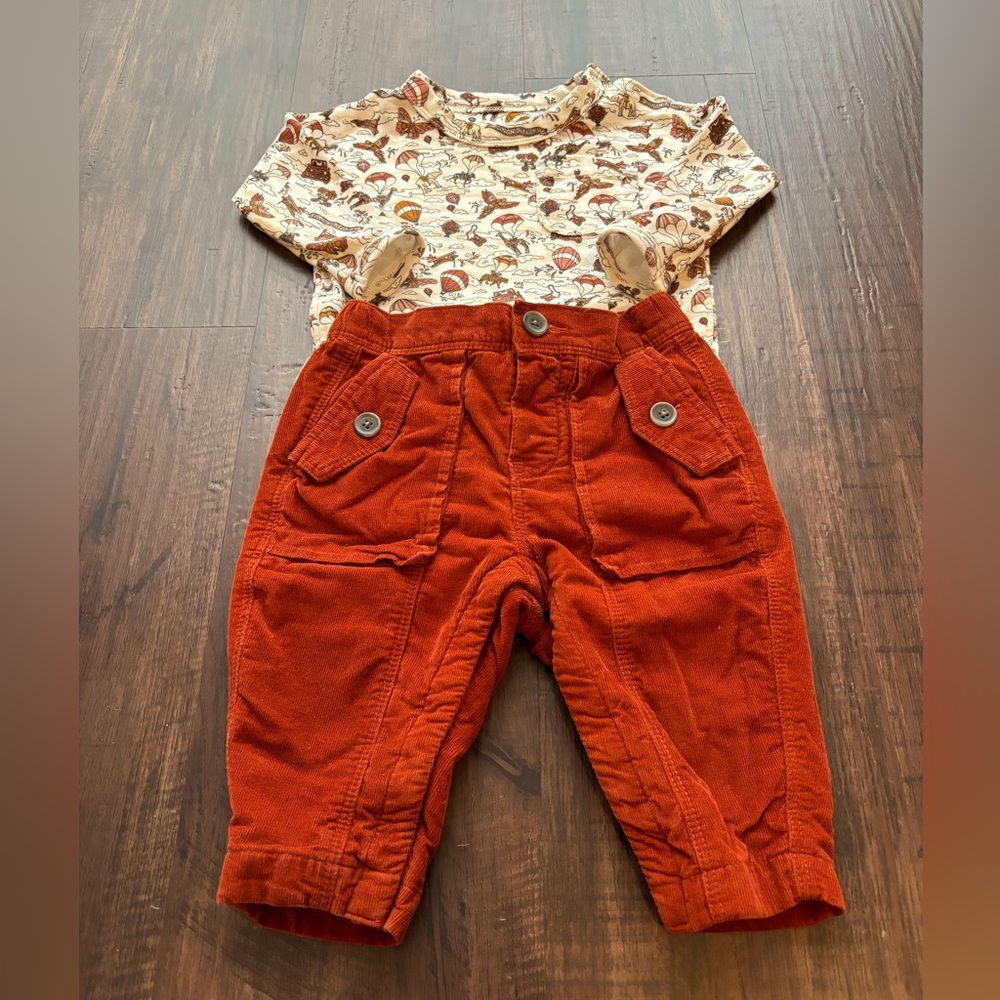 Banana Republic Baby Tavel Mosaic One-Piece and Corduroy Utility Pant Set